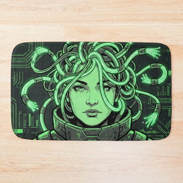 Item preview, Cyber Medusa - Neon Mythology Tech Goddess designed and sold by Midnight Replay.