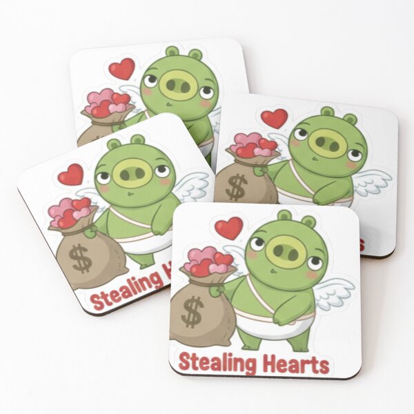Item preview, Funny Green Pig Cupid with Heart Money Bag Sticker designed and sold by ZyVoAli.