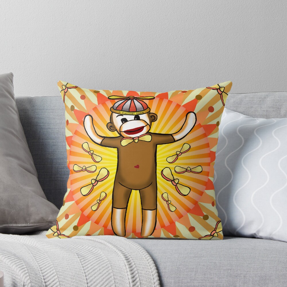 Sock Monkey Beanie Pillow