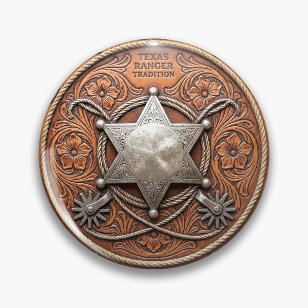 Item preview, Texas Ranger Tradition - Rustic Leather & Metal Western Wall Clock designed and sold by Cozy-Old-Pub.