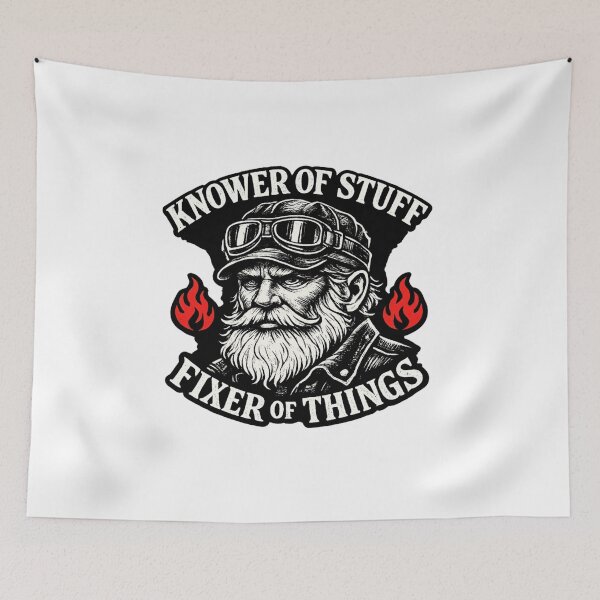 Item preview, Knower of Stuff Fixer of Things – Vintage Mechanic Biker Graphic Tee Design designed and sold by DailyDrivesct.