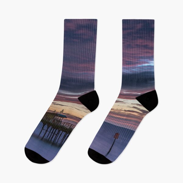 Item preview, Teignmouth Pier at Dusk – Long Exposure Devon Seascape designed and sold by JoSowden.