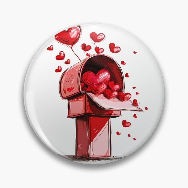 Item preview, Overflowing Hearts Mailbox Saint Valentine's Day - Cute Red Love Letters Art Print designed and sold by DesignArtist.ia.