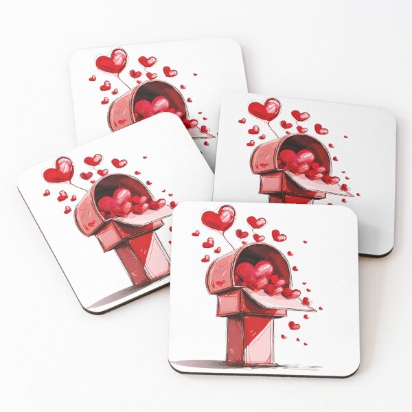 Item preview, Overflowing Hearts Mailbox Saint Valentine's Day - Cute Red Love Letters Art Print designed and sold by DesignArtist.ia.