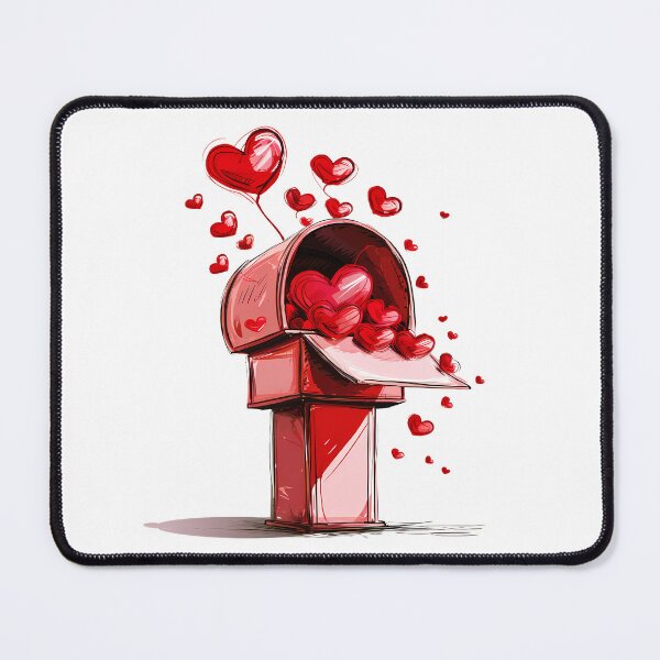 Item preview, Overflowing Hearts Mailbox Saint Valentine's Day - Cute Red Love Letters Art Print designed and sold by DesignArtist.ia.