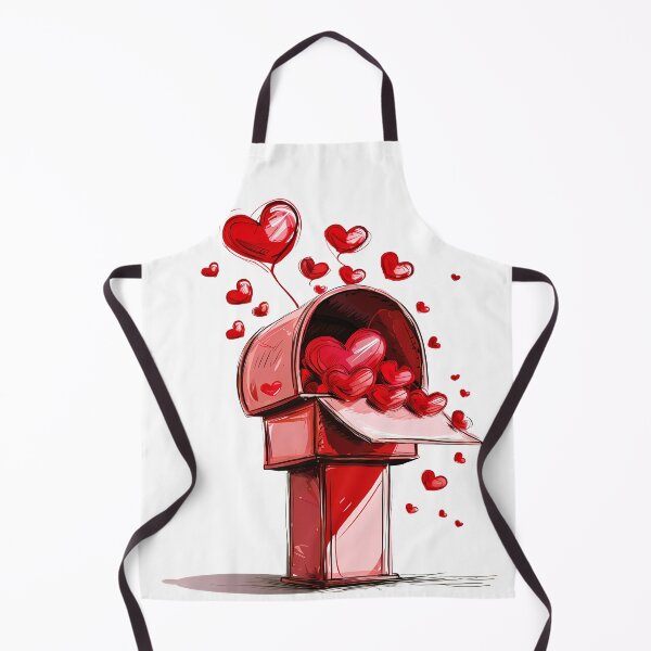 Item preview, Overflowing Hearts Mailbox Saint Valentine's Day - Cute Red Love Letters Art Print designed and sold by DesignArtist.ia.