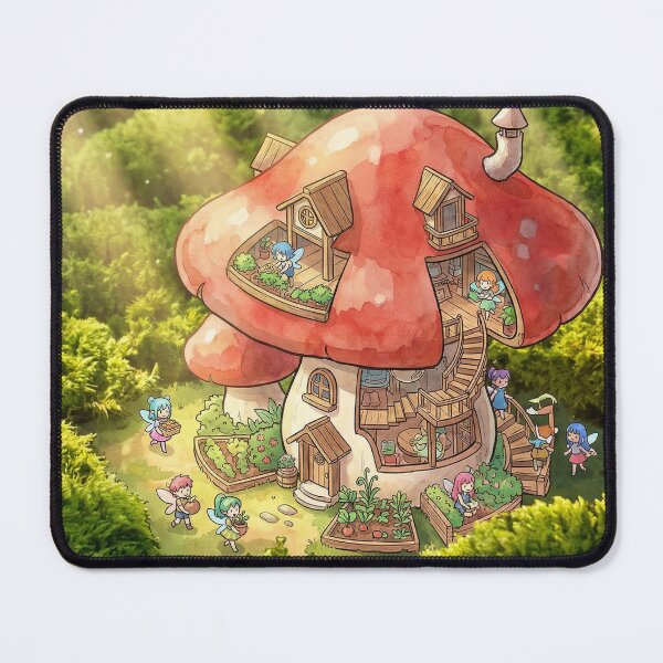 Item preview, Mushroom Village - Cottagecore Fairy Isometric designed and sold by Midnight Replay.