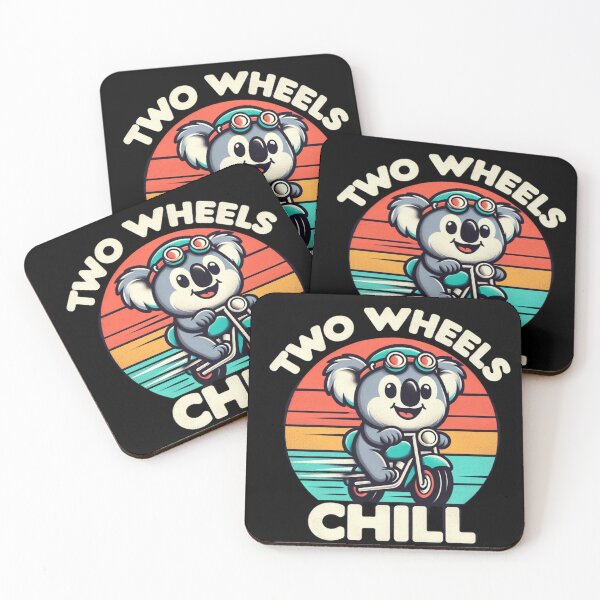 Item preview, Koala Motorcycle Retro - Two Wheels Chill Cartoon Mascot designed and sold by Zoo-Moo.