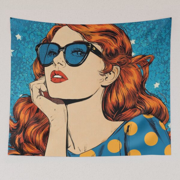 Item preview, Woman with red hair and sunglasses designed and sold by anytka.