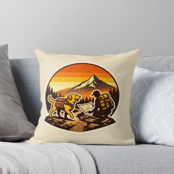 Item preview, Dog Dad Trail Planning with Labrador – Retro Mountain Hiking Badge designed and sold by PawPrintCustom.