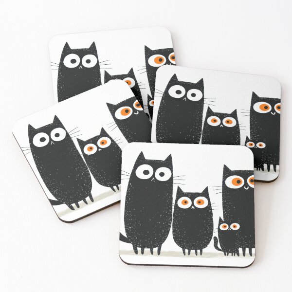 Item preview, Four black cats in a simple design designed and sold by anytka.