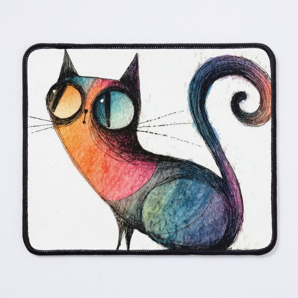 Item preview, Colorful cat sits and looks around designed and sold by anytka.