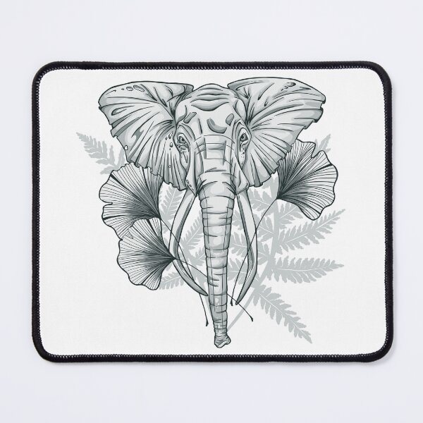 Item preview, Elephant Ginkgo Biloba Leaves Out of Africa on White designed and sold by PolaMaku.