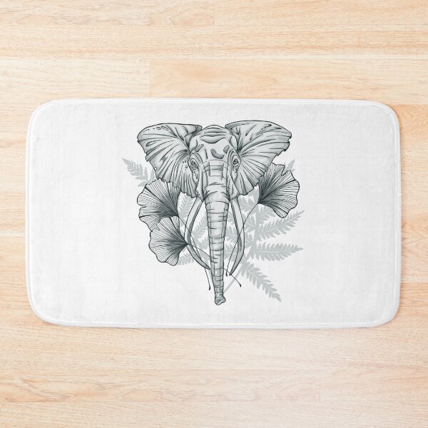 Item preview, Elephant Ginkgo Biloba Leaves Out of Africa on White designed and sold by PolaMaku.