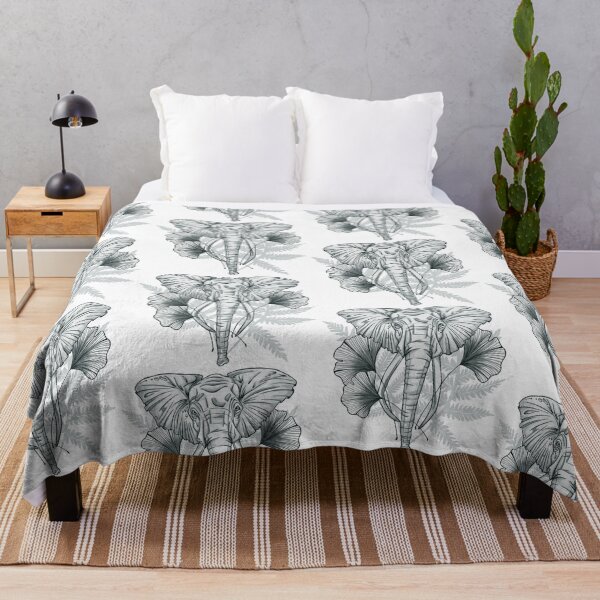 Item preview, Elephant Ginkgo Biloba Leaves Out of Africa on White designed and sold by PolaMaku.