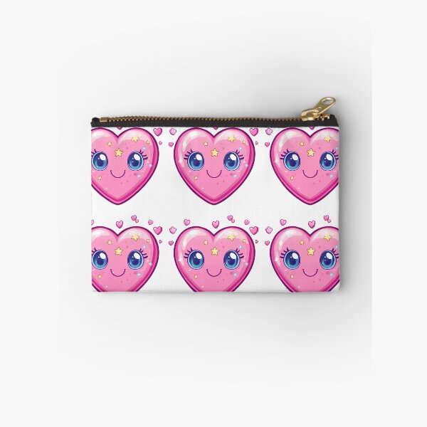 Item preview, Kawaii Pink Heart Character Saint Valentine's Day - Cute Sparkly Eyes Starry Love Art Print designed and sold by DesignArtist.ia.