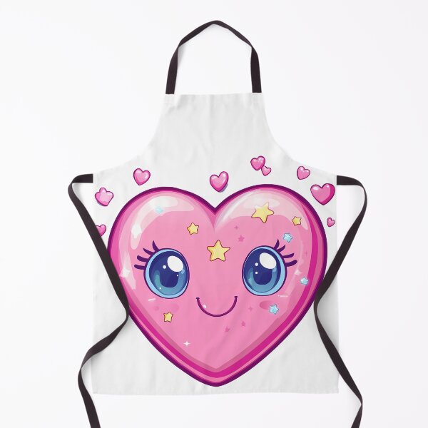 Item preview, Kawaii Pink Heart Character Saint Valentine's Day - Cute Sparkly Eyes Starry Love Art Print designed and sold by DesignArtist.ia.
