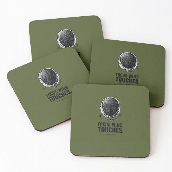 Item preview, Focus Wins Touches – Minimal Fencing Mask Typography designed and sold by ChillCharmStudio.