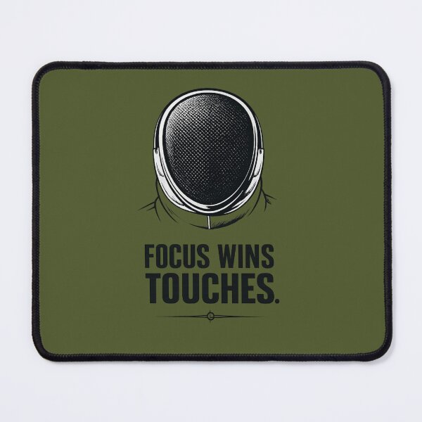 Item preview, Focus Wins Touches – Minimal Fencing Mask Typography designed and sold by ChillCharmStudio.