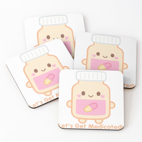 Item preview, Let’s Get Medicated — Kawaii Pill Bottle Mental Health designed and sold by CLUB SODA KID DESIGNS.