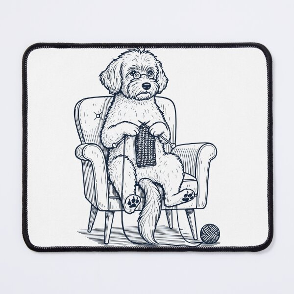 Item preview, Vintage Portuguese Water Dog Knitting Knit Gift Dog Lover designed and sold by DoodleTortle.