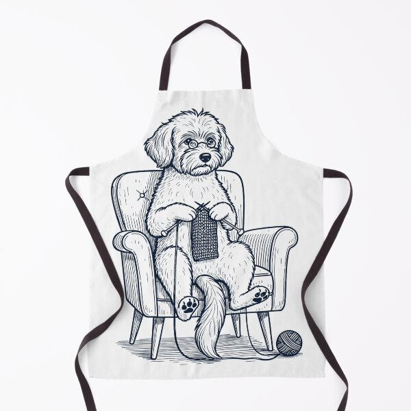 Item preview, Vintage Portuguese Water Dog Knitting Knit Gift Dog Lover designed and sold by DoodleTortle.
