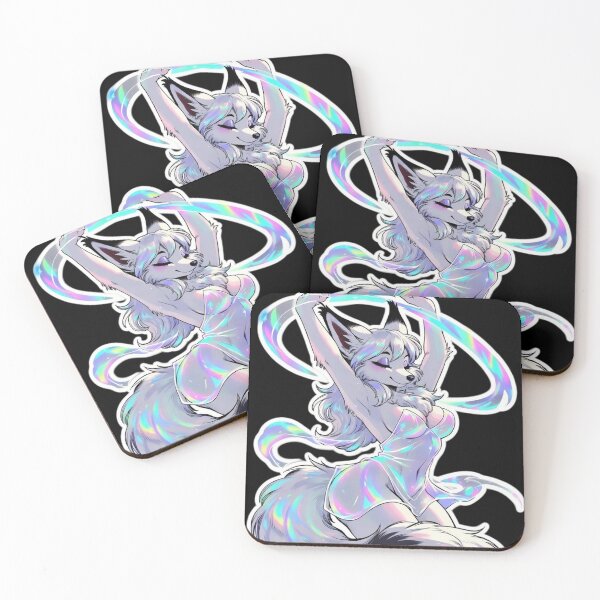 Item preview, Iridescent Fox Dancer - Blissful Holographic Stretch Pose designed and sold by AiDigitalSanctum.