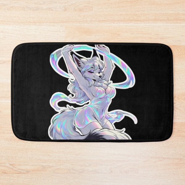 Item preview, Iridescent Fox Dancer - Blissful Holographic Stretch Pose designed and sold by AiDigitalSanctum.