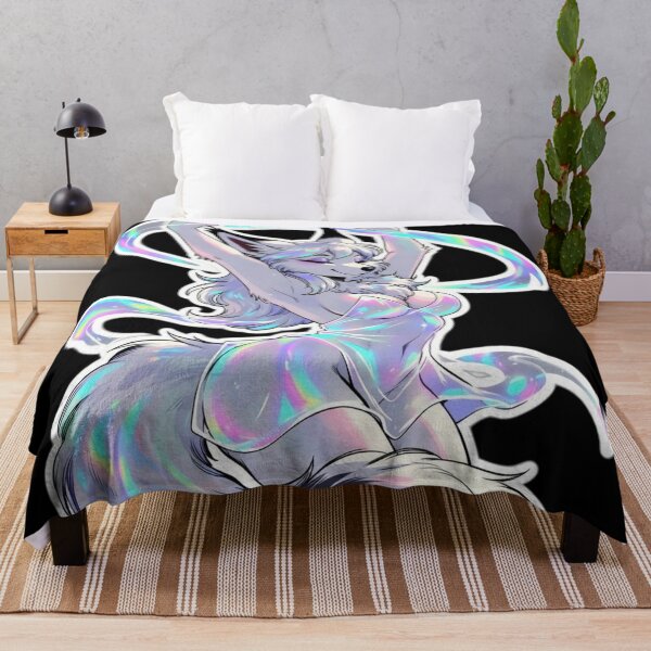Item preview, Iridescent Fox Dancer - Blissful Holographic Stretch Pose designed and sold by AiDigitalSanctum.