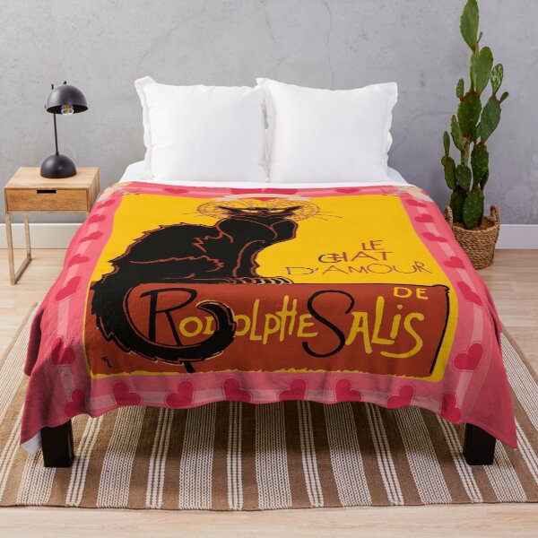 Item preview, Le Chat Noir DAmour With Heart And Cherub Border designed and sold by taiche.