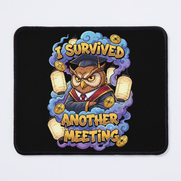 Item preview, Grumpy Owl Professor: "I Survived Another Useless Meeting" designed and sold by Tong4130.