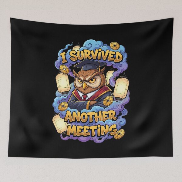 Item preview, Grumpy Owl Professor: "I Survived Another Useless Meeting" designed and sold by Tong4130.