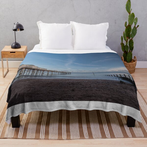 Item preview, Teignmouth Pier at Blue Hour – Calm Devon Seascape designed and sold by JoSowden.