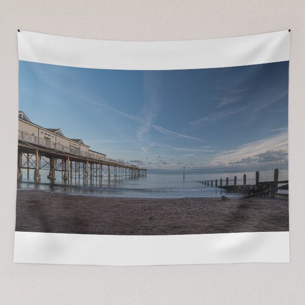 Item preview, Teignmouth Pier at Blue Hour – Calm Devon Seascape designed and sold by JoSowden.