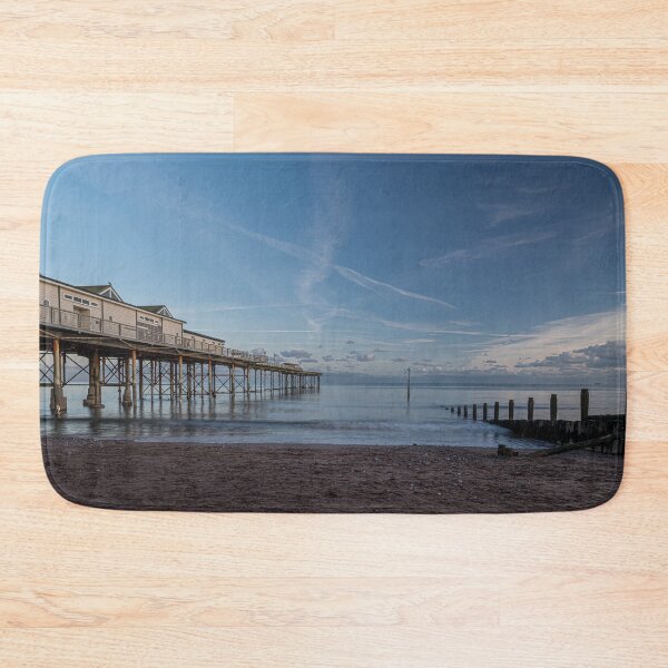 Item preview, Teignmouth Pier at Blue Hour – Calm Devon Seascape designed and sold by JoSowden.