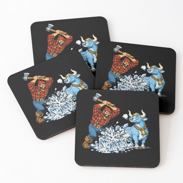 Item preview, Abolish Ice Pun Lumberjack Smash Ice Blue Ox designed and sold by margamPagenberg.
