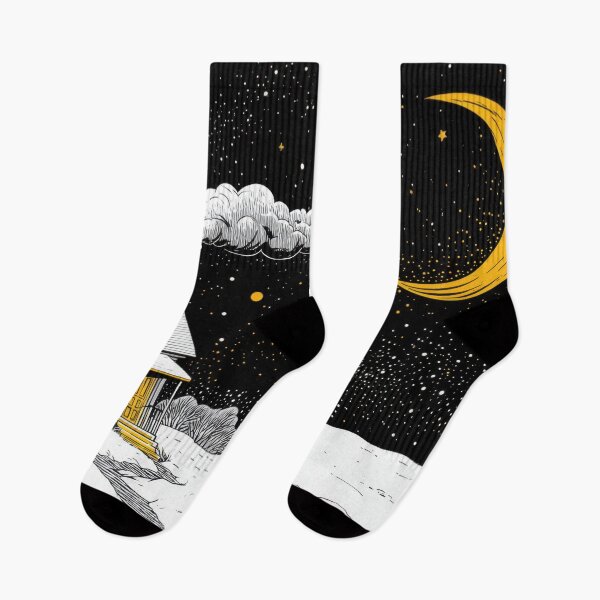 Item preview, House in winter at night with moon designed and sold by anytka.