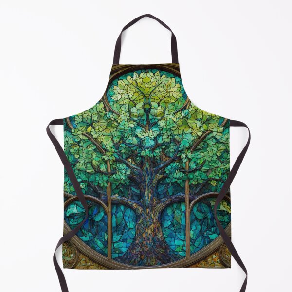 Aperçu de l'œuvre Vitrail monastique à motif d'arbre créée et vendue par GrinGalore.
