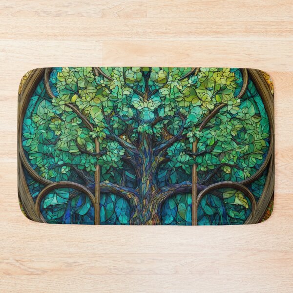 Aperçu de l'œuvre Vitrail monastique à motif d'arbre créée et vendue par GrinGalore.