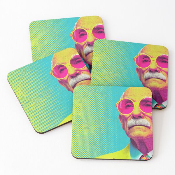 Item preview, Brightly colored mans portrait designed and sold by anytka.