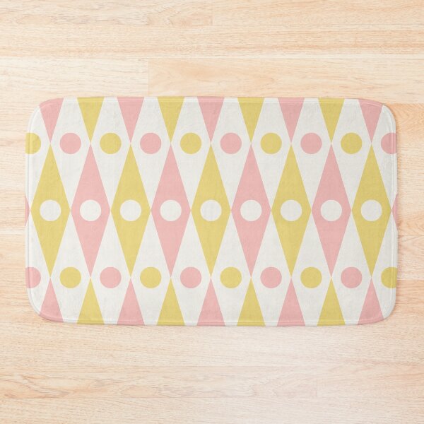 Item preview, Harlequin Diamond Chains Retro Yellow Pink designed and sold by Pinkdeer Designs.