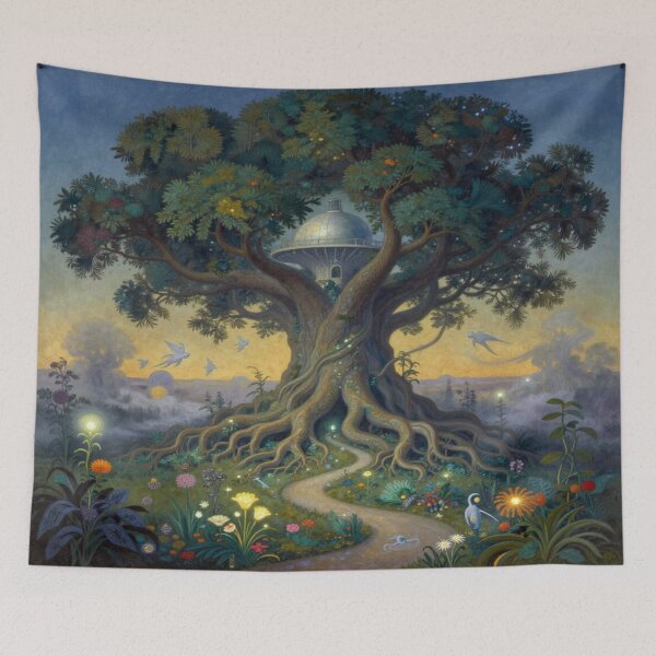 Item preview, Magical tree with a path of light – A fantastic nature vision full of color, depth, and story charm. designed and sold by FotoworldEdel.