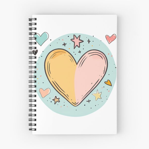 Item preview, Cute Bicolor Heart Circle Saint Valentine's Day - Pastel Doodle Stars & Hearts Art Print designed and sold by DesignArtist.ia.