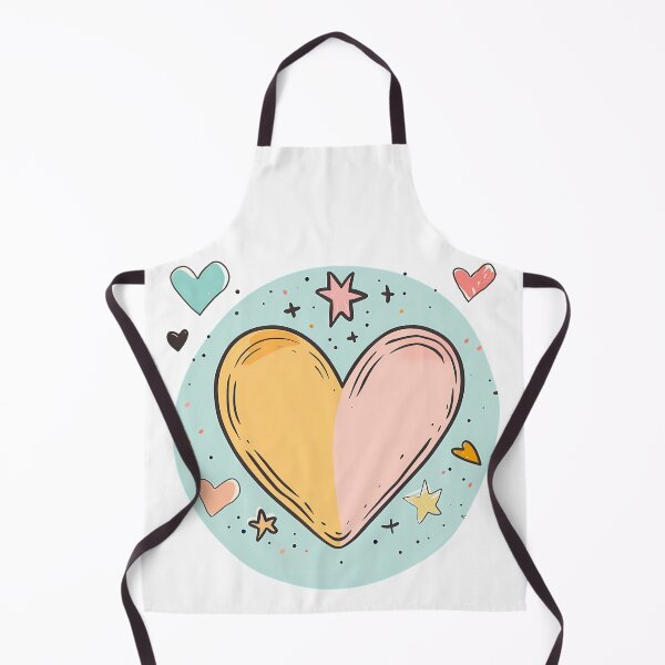 Item preview, Cute Bicolor Heart Circle Saint Valentine's Day - Pastel Doodle Stars & Hearts Art Print designed and sold by DesignArtist.ia.