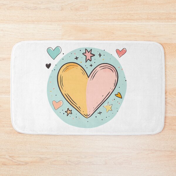 Item preview, Cute Bicolor Heart Circle Saint Valentine's Day - Pastel Doodle Stars & Hearts Art Print designed and sold by DesignArtist.ia.