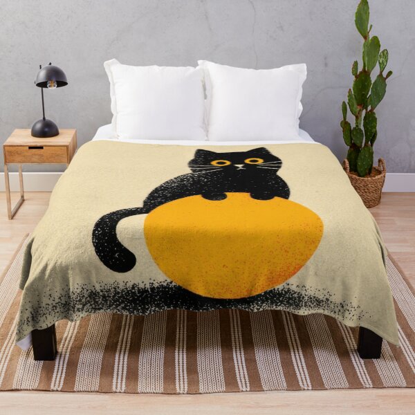 Item preview, Black cat with yellow ball in art designed and sold by anytka.