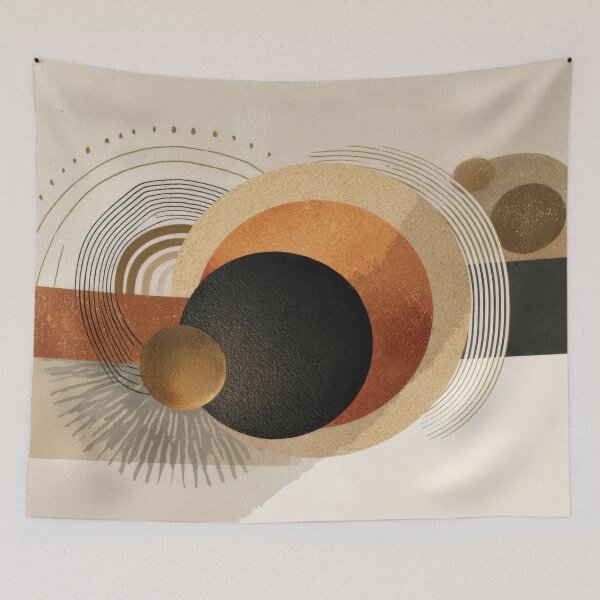 Item preview, Art with circles and lines in brown designed and sold by anytka.
