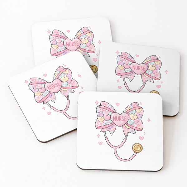 Item preview, Valentines Day Nurse Stethoscope Bow, Girly Glitter Hand Drawn Conversation Hearts Nurse, Nurse Life, School Nurse designed and sold by DesignDenDo ⭐⭐⭐⭐⭐.