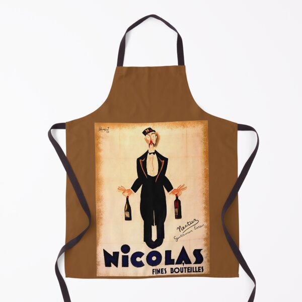 Item preview, Vintage French Wine Poster | Nicolas 1927 Dransy Art | Nectar Gentleman Livreur | Fine Bottles Decor & Home Bar designed and sold by artofuniverse.