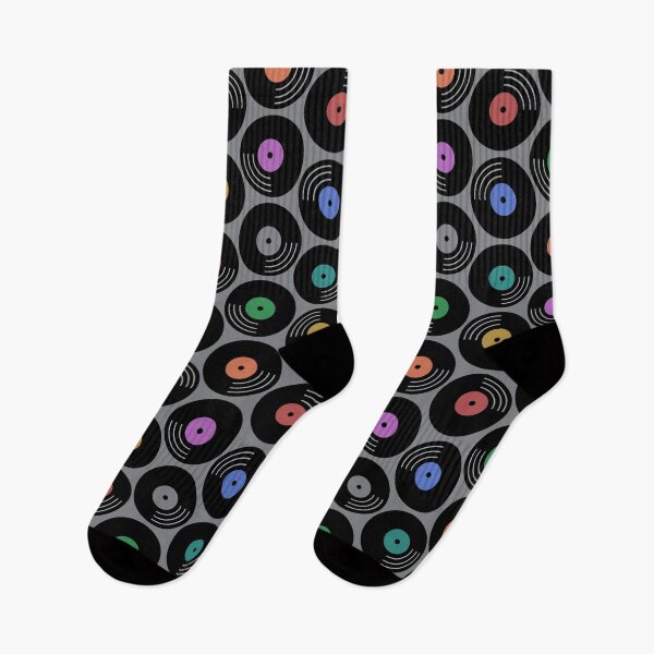 Item preview, Colorful Vinyl Records on Grey designed and sold by Pinkdeer Designs.